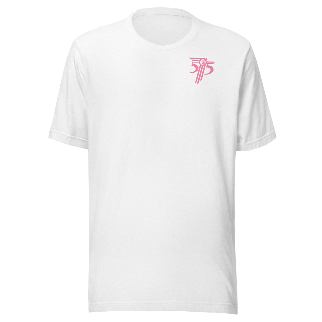ST8 47 White Short Sleeve Tee — Pink Logo Edition