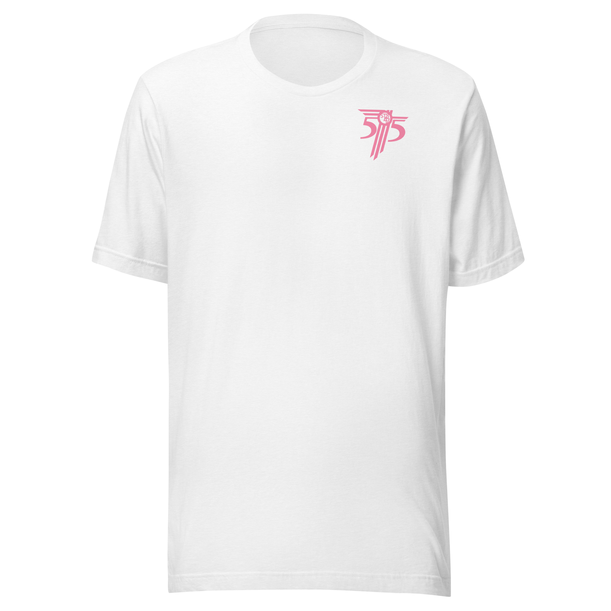 ST8 47 White Short Sleeve Tee — Pink Logo Edition